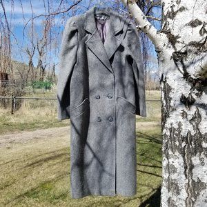 VINTAGE Double-Breasted Long Wool Coat Sz 11